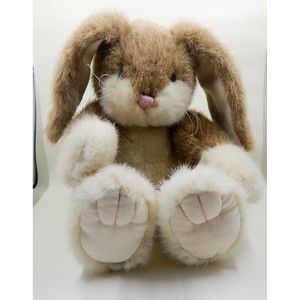 Boyds Bears In The Attic Bunny Rabbit Plush Stuffed Animal Green Eyes Pink Nose